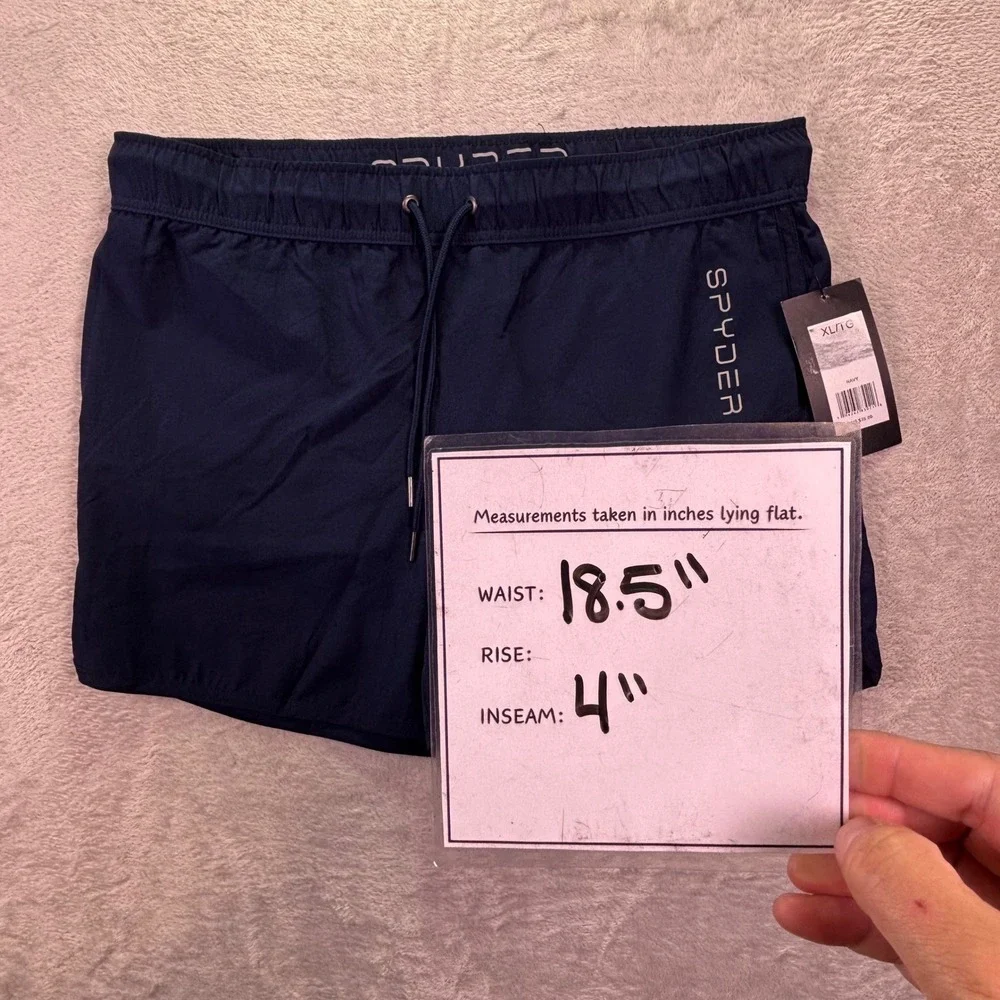 NWT Spyder Mens Swim Trunks XL Navy Blue SL3KS92 Quick‎ Dry Board Shorts